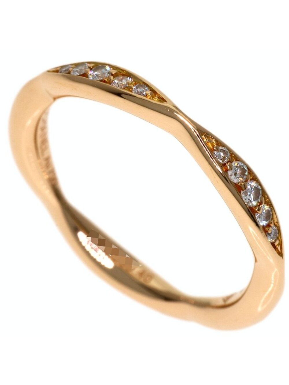 Chanel Camellia Half Diamond 46 Ring 18K Pink Gold